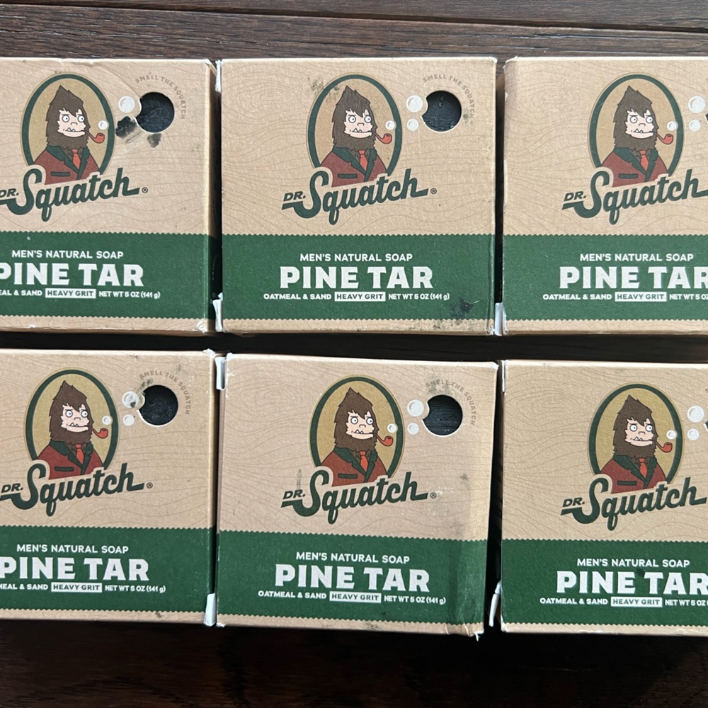 Dr Squatch Pine Tar Bar Soap Heavy grit 6 bars